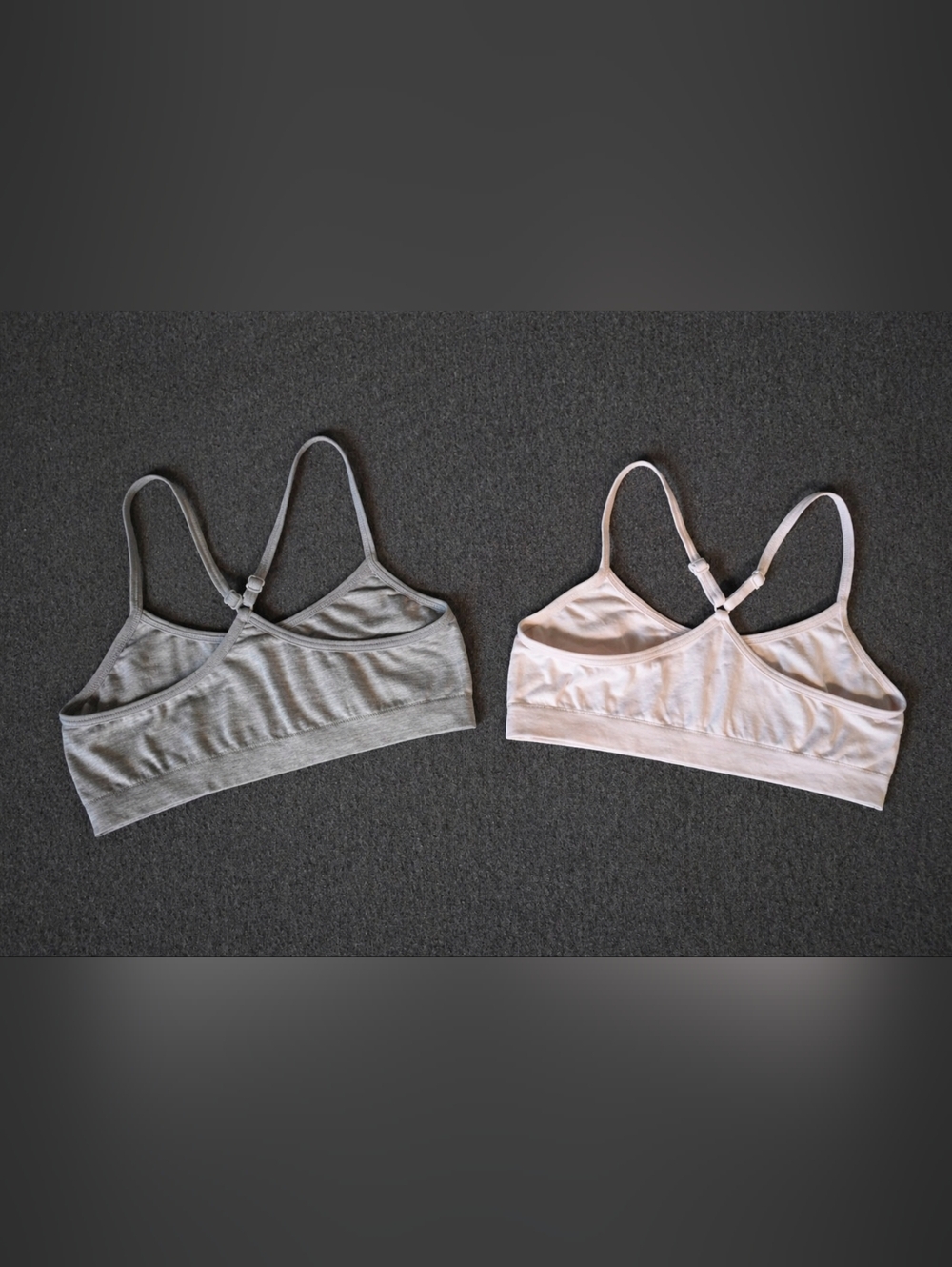 Calvin Klein Girls Sports Bra Bundle Size 6/6X Training Bras 2pk Gray Pink - Picture 2 of 7